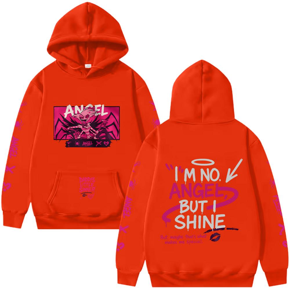 Angel Dust Hoodie Hazbin Hotel Harajuku Anime Pullover Demoncore Unisex Streetwear Niedlich Edgy Imp Geschenk für Fan Streetwear Kleidung XS orange