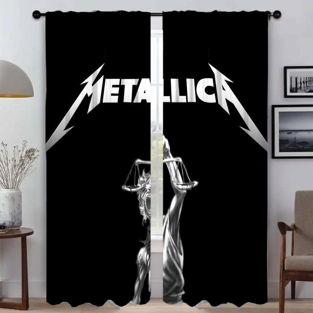 Partition M-MetallicaS Moderne Wohnzimmer Vorhänge 2 Stück Vorhänge für Schlafzimmer Halloween Dekoration Fenstervorhang Jalousien Zuhause W50xH70cmx2pcs-CL
