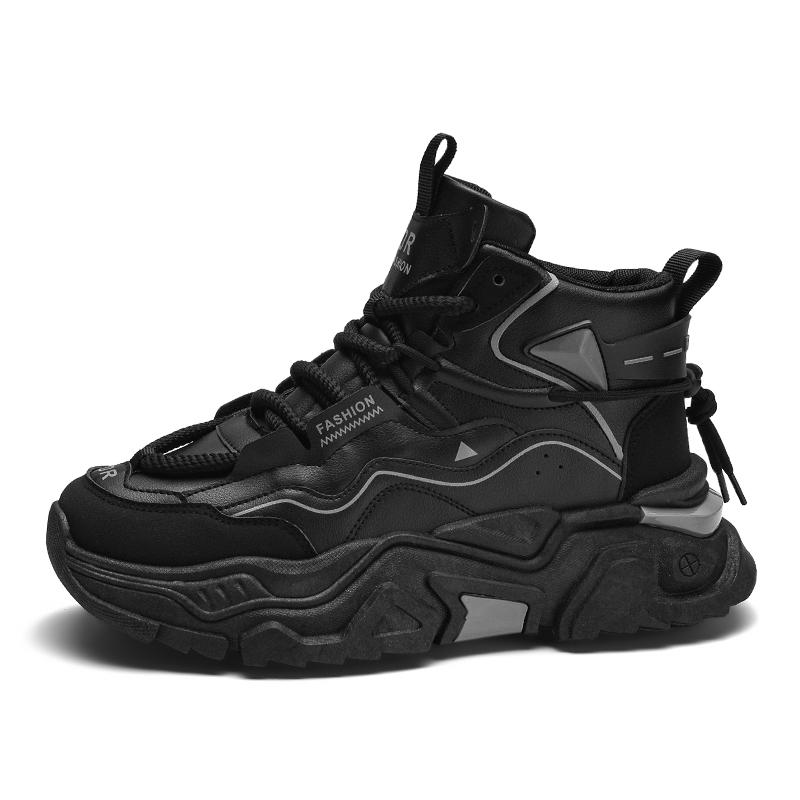 Mode Neuer Stil Plateau-Sneaker Herren Trend Sport Laufschuhe Für Herren Basketballschuhe Streetstyle-Sneaker 2024 44 schwarz