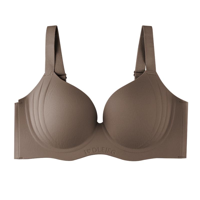 Damen Push-Up-BH, nahtlos, kabellos, Büstenhalter, einfarbig, Unterwäsche für jeden Tag, T-Shirt-BHs, sexy Damen-Dessous 38/85BC kaffeebraun
