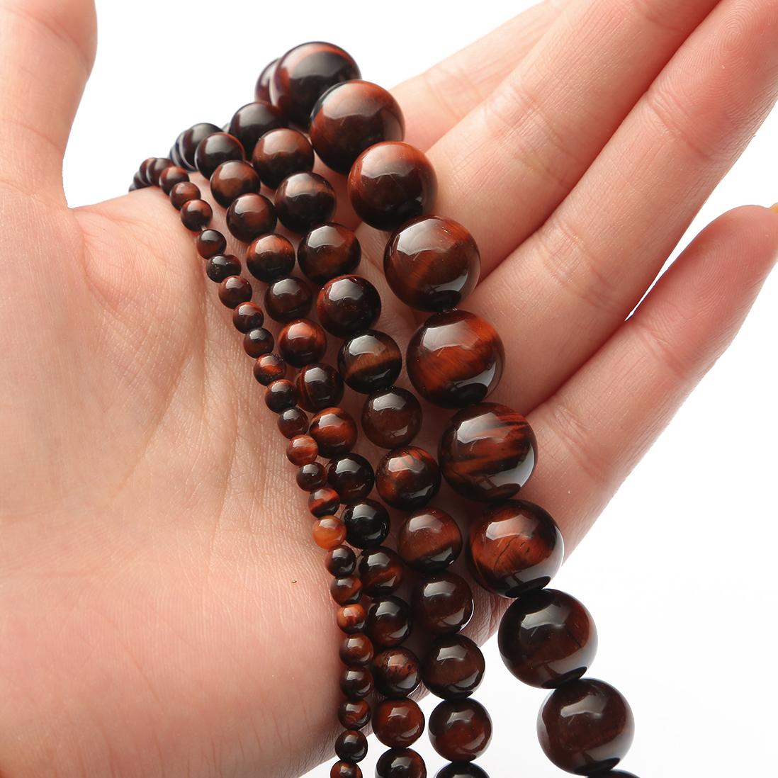 Natürliche Steinperlen, rotes Tigerauge, runde Perlen für Schmuckherstellung, DIY-Armband, Halskette, Fußkettchen 4mm 89pcs