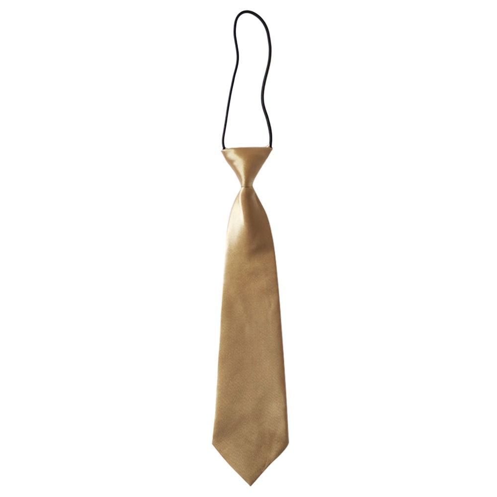Einheitliche Farbe Kurzer Stil Klassische Satin Elastischer Halskrawatte Keine Kleine Krawatte Hochzeit Schule Kinder Krawatte tief champagner