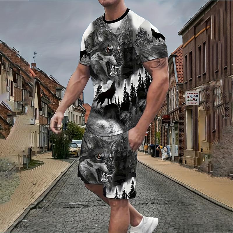 2024 Neuer Herrenanzug Sommer Lässig Atmungsaktiv Erfrischender Anzug Bedruckt 3D Skelett Übergroß Herren Lockeres Oberteil Mode Kurze Ärmel M