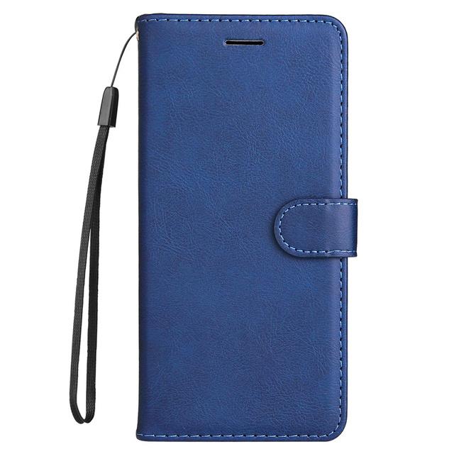 Einfarbige Flip-Ledertasche für Motorola Moto E13 E 13 E22i E32S Abdeckung, magnetische Brieftasche, Kartensteckplatz, Ständer, Telefonabdeckung für Moto G13 G23 G53 G 53 G73 For Moto G13 blau