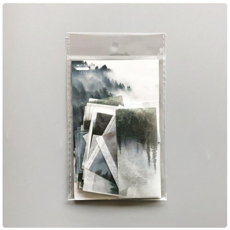 50 Teile/paket Nebel Wald Aufkleber Tagebuch Dekorative Aufkleber DIY Label Schreibwaren Deco Foto Album Aufkleber Flake Scrapbooking schwarz