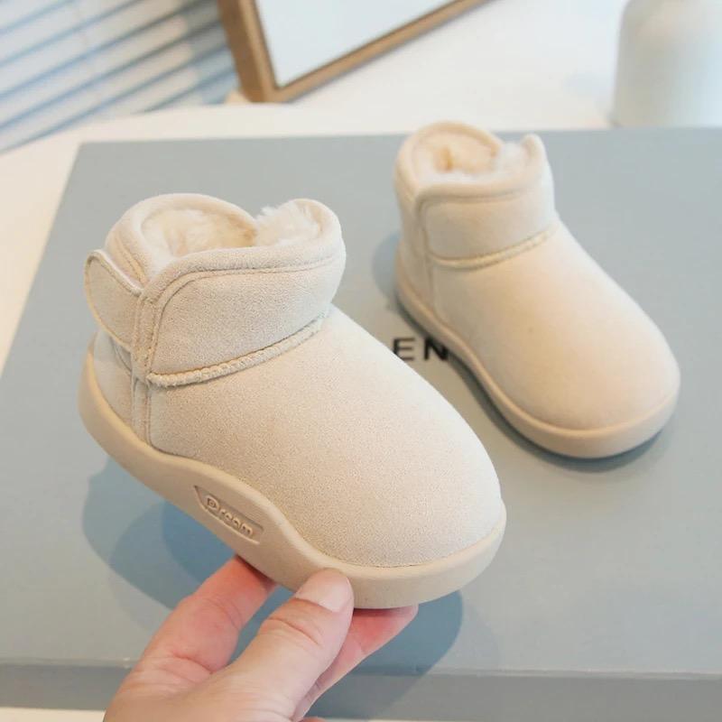 Kleinkind Baby Stiefel Winter Jungen Mädchen Warme Baby Schnee Stiefel Plüsch Weichen Boden Säuglings Schuhe Neugeborenen Baby Outdoor Turnschuhe Kinder schuhe 23 elfenbein