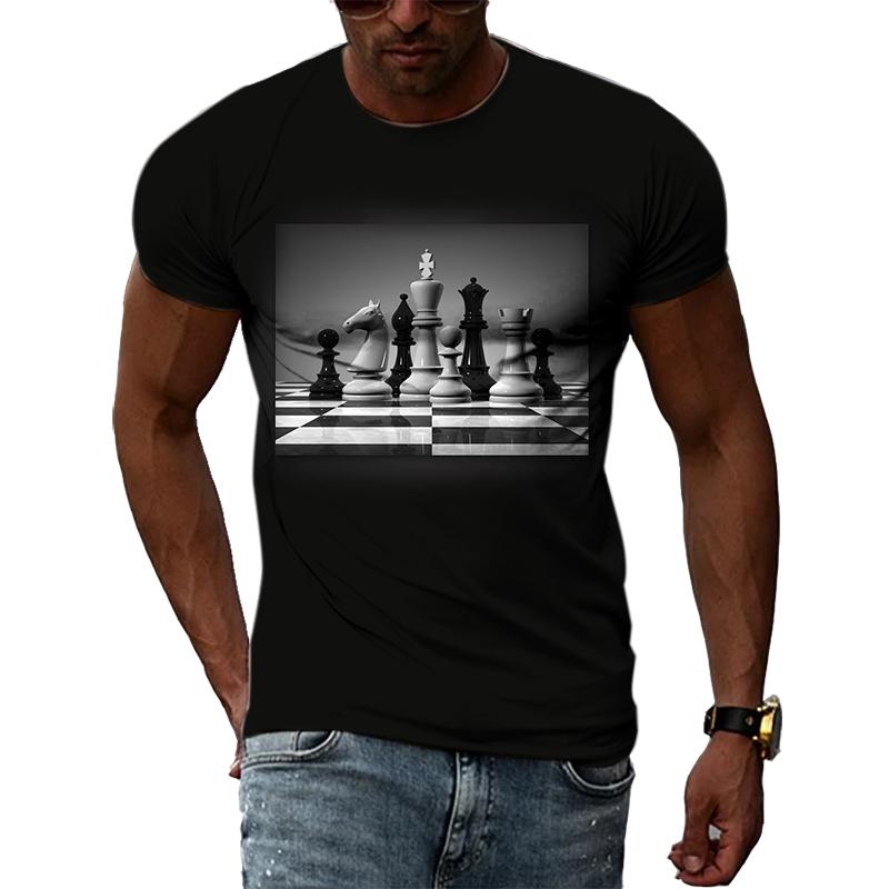 3D Interesse Schach Grafik T Shirts Sommer Mode Männer Casual Persönlichkeit Gedruckt Oansatz Kurzarm Tees Tops XXS
