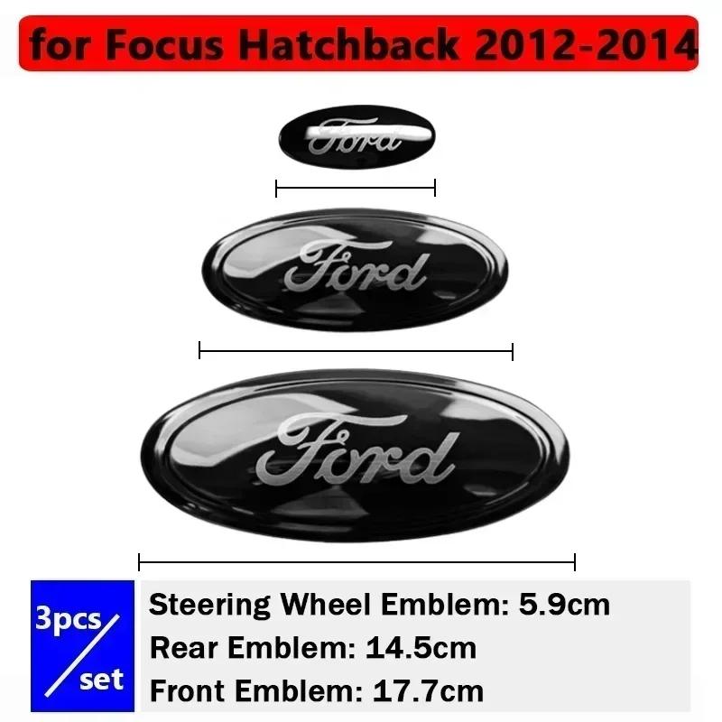 Autoaufkleber 2026 Ford Neu 2025 Heiß 3 Stück Auto Motorhaube Hinten Emblem Logo Aufkleber für Ford Mondeo Edge Kuga Focus Schrägheck Limousine