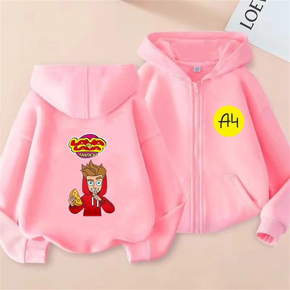 Merch A4 Kinder Kapuzenpullover Rosa Sweatshirt Kinderkleidung Geeignetes Alter 3-12 Jungen Mädchen Herbst Winter Jacke Vlad A4 Anime 110 pink