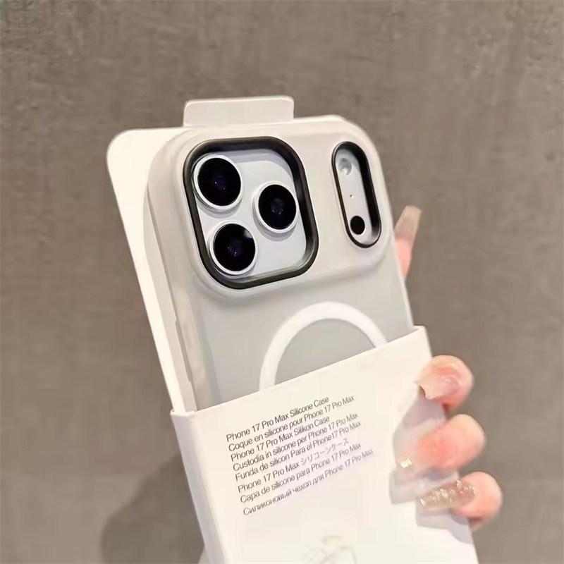 Luxus Candy Color 2-in-1 Magnetisches Case für iPhone 17 Air 16 15 14 13 12 11 Pro Max Plus Für Magsafe Kabelloses Laden Mattes Cover iPhone 17 Air schwarz