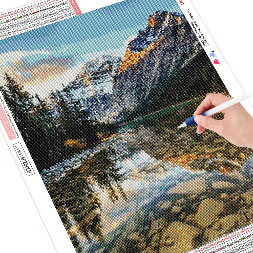Diamant-Malerei, Landschaft, Diamant-Stickerei, Landschaft, rundes Diamant-Mosaikbild 20X30