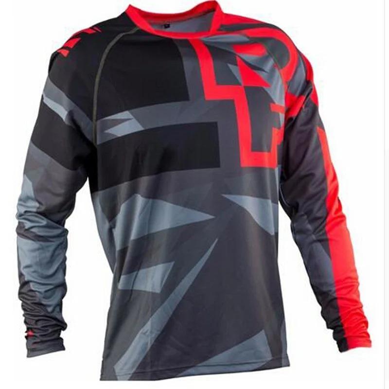 Downhill-Trikots Langarm-T-Shirt für Herren, Mountainbike, MTB, T-Shirts, Offroad, DH, Motorrad, Motocross, Sportbekleidung, BMX-Bekleidung XL black
