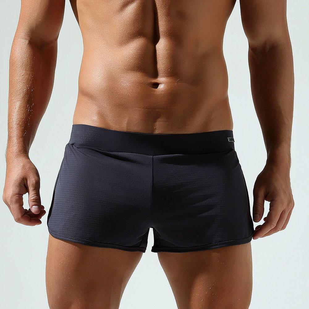 Herren Low Rise Lockere Passform Shorts Einfarbige Mesh Schnelltrocknend Kurze Hosen Atmungsaktiv Komfort Sexy Lounge Haus Unterhosen XXL dunkelblaue