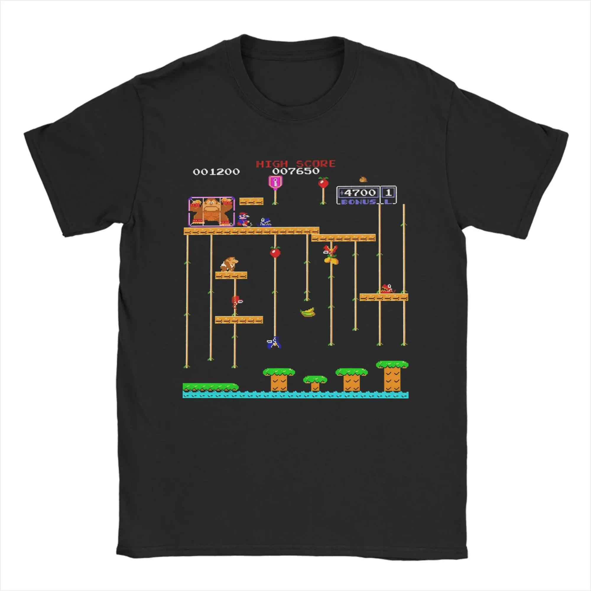 2026 Neue Mode Lustige Donkey Kong Videospiele Hohe Qualität Weiche T-Shirts Herren O-Ausschnitt Kurzarm Oberteile Baumwolle Sommer Oberteile T... XL bunt