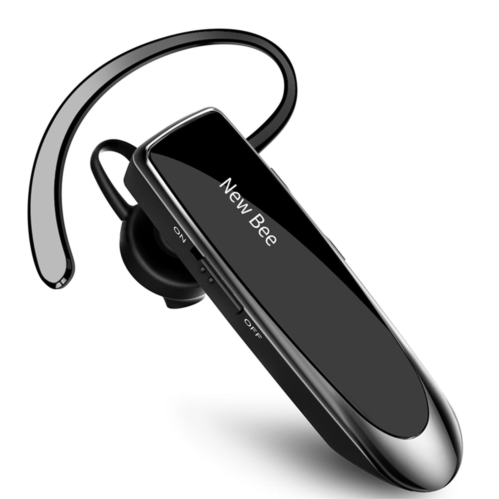 NEW BEE Single Wireless Bluetooth Headset Kopfhörer Noise Cancelling Mic Sport Kopfhörer Freisprecheinrichtung schwarz