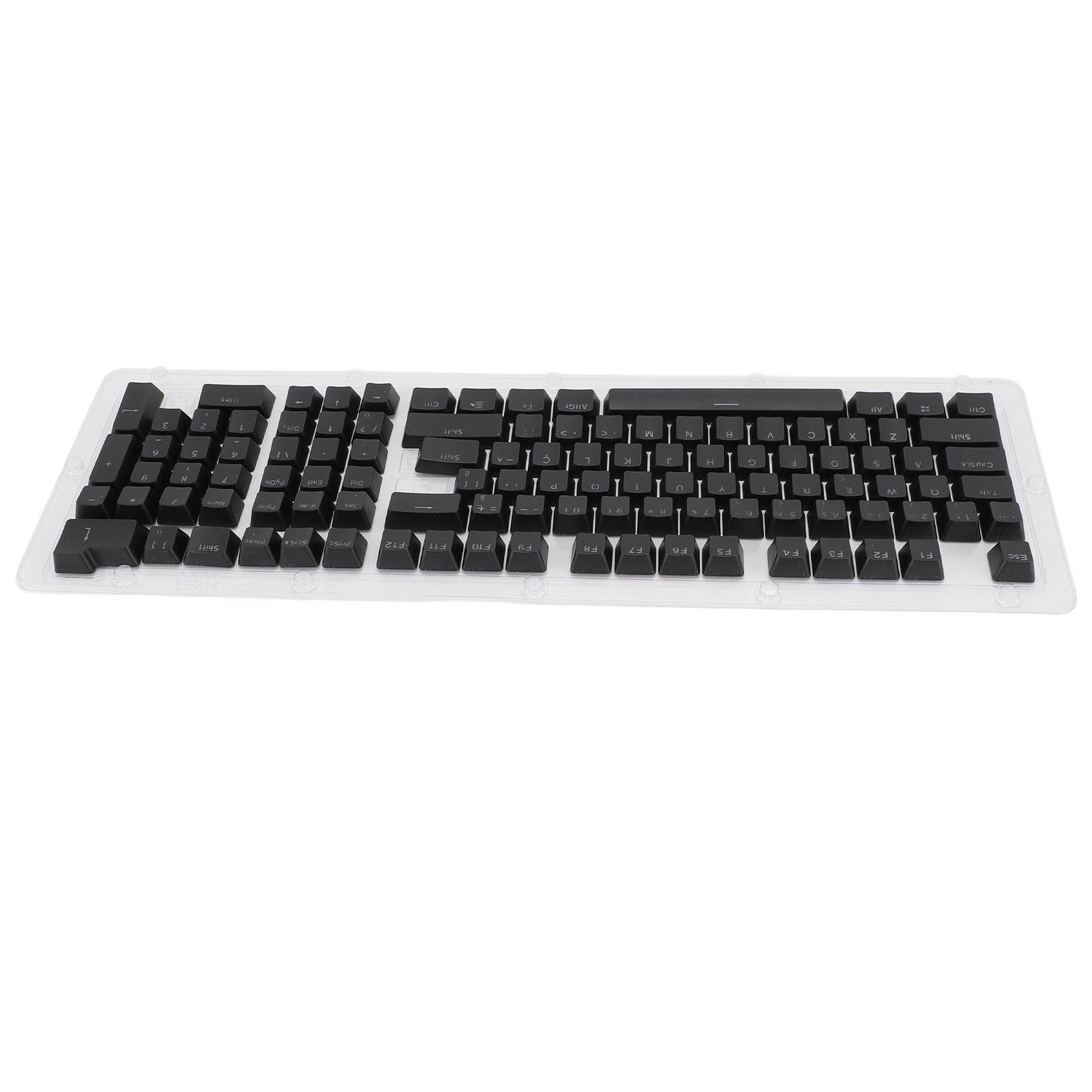 110 Tasten Tastatur-Tastenkappen Brasilianisches Portugiesisch Mechanische Tastatur Durchscheinende Tastenkappen für 61 64 68 schwarz