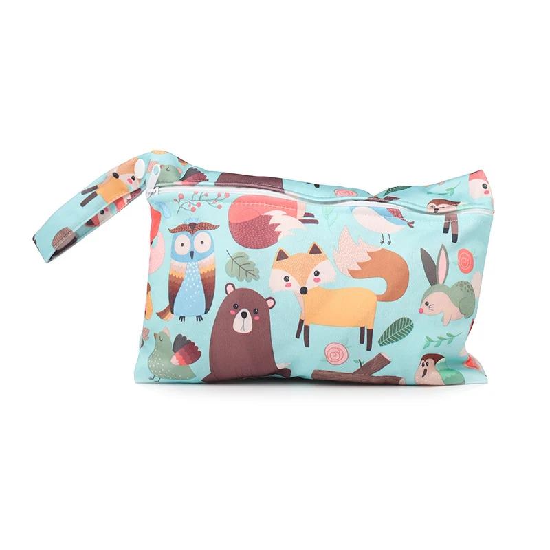 Nass Trocken Baby Windel Tasche Mama Kulturbeutel mit Reißverschluss Baby Windeln Wasserdicht Organizer Reusable blau