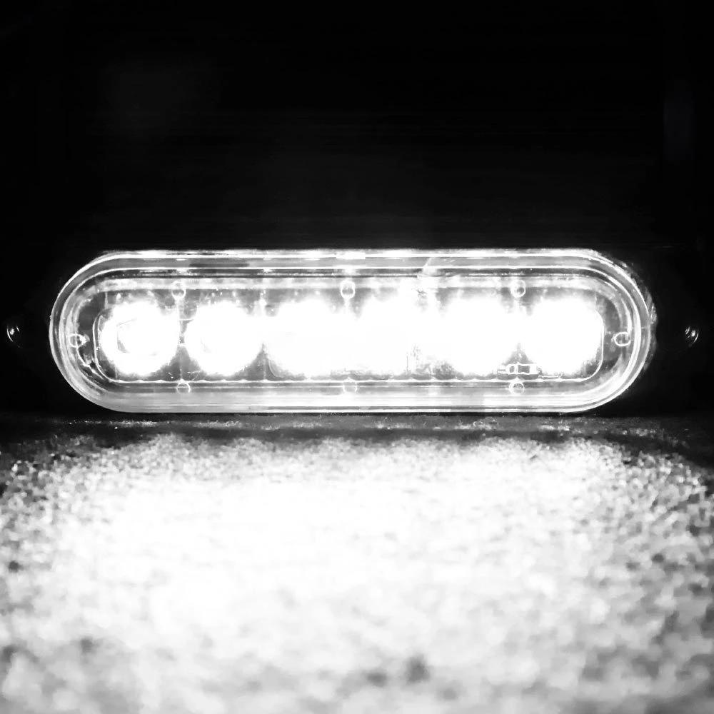 6LED Auto Strobe Warnlicht Grill Blinkende Panne Notlicht Auto LKW Anhänger Leuchtfeuer Lampe LED Wasserdichtes Seitenlicht 2pcs weiß