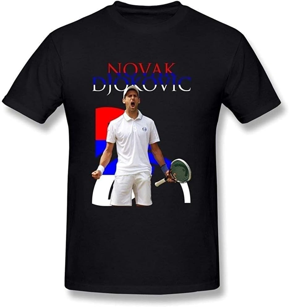 Kleidung Kostüme Herren Novak Djokovic Baumwolle Herren T-Shirt Ärmel Tee L schwarz