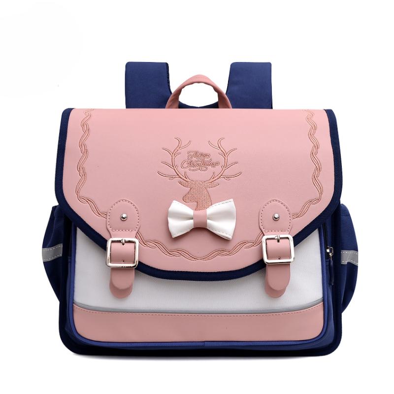 Grundschultaschen für Jungen und Mädchen, horizontale Ausgabe, wasserdichter Kinderrucksack, leichte Schulranzen für Schüler der Klassen 1–6 baby rosa