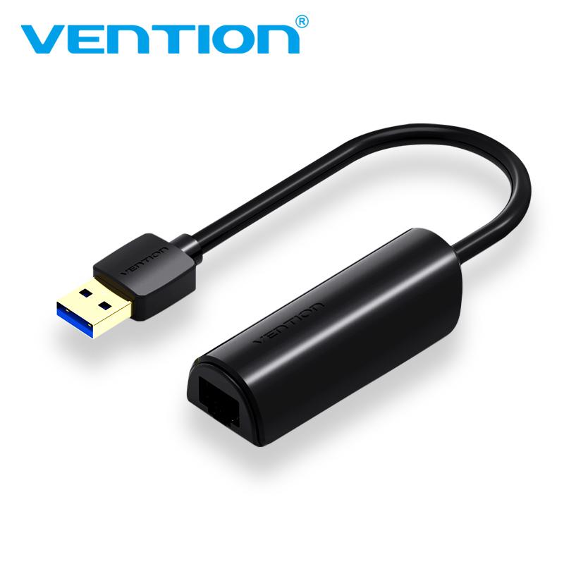 Vention Ethernet-Adapter USB 3.0 auf 10/100/1000 Netzwerk RJ45 LAN kabelgebundener Adapter für Nintendo Switch, Wii U, MacBook, Chromebook 15cm schwarz