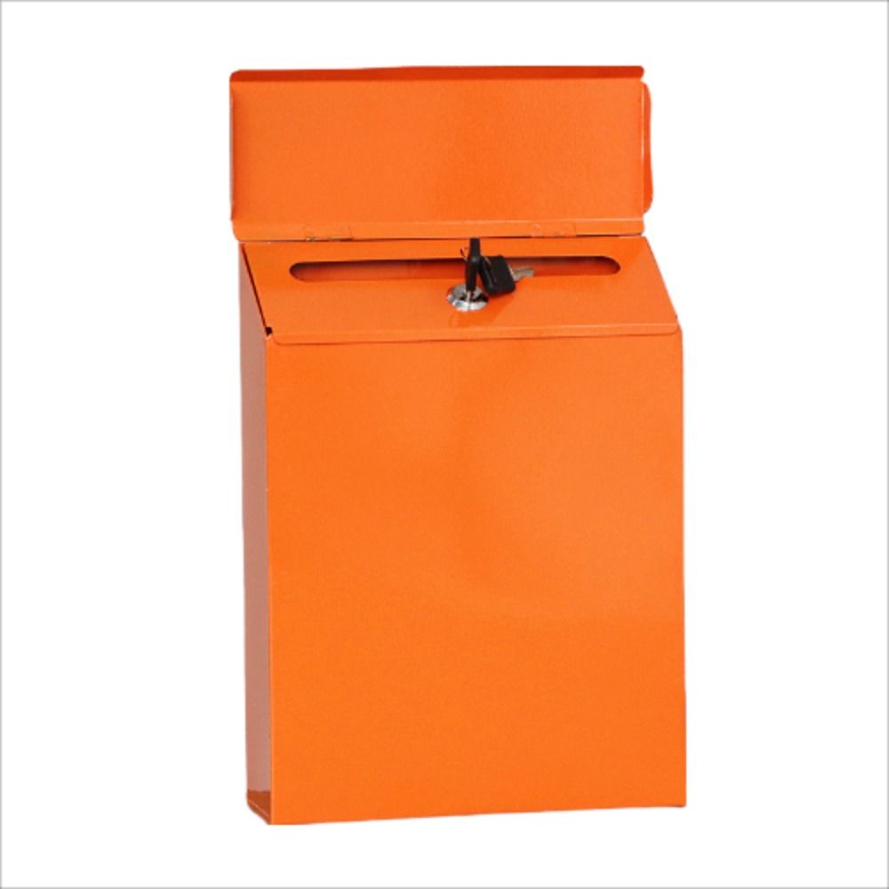 Abschließbarer Briefkasten Eisen Zeitungskasten Neue Briefaufbewahrungsbox Zuhause orange