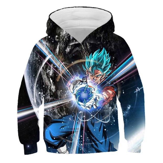2025 Dragon Ball Z Kapuzenpullover Kinder Goku Sweatshirts Baby Jungen Kleidung für Herbst Neue Kinderbekleidung Kinder Kapuzenpullover Vegeta 3D Sweatshirt 13-14 Years gray