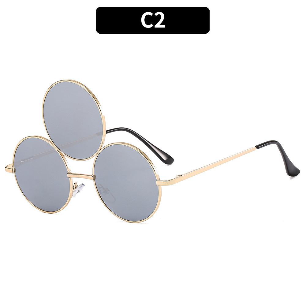 Mode Hip Hop Punk Übergroße Kreis Drittes Auge Verbundene Sonnenschutz-Sonnenbrille Herrenausflüge Bühne Lustige Sonnenbrille nicht polarisierte Brille