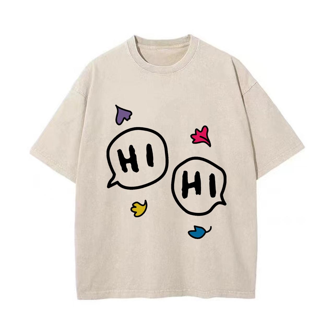 Heartstopper Hi Oversized T-Shirt Damen T-Shirt Kleidung Heartstopper Hi T-Shirt Damen T-Shirt Retro Gewaschenes Vintage T-Shirt 3XL