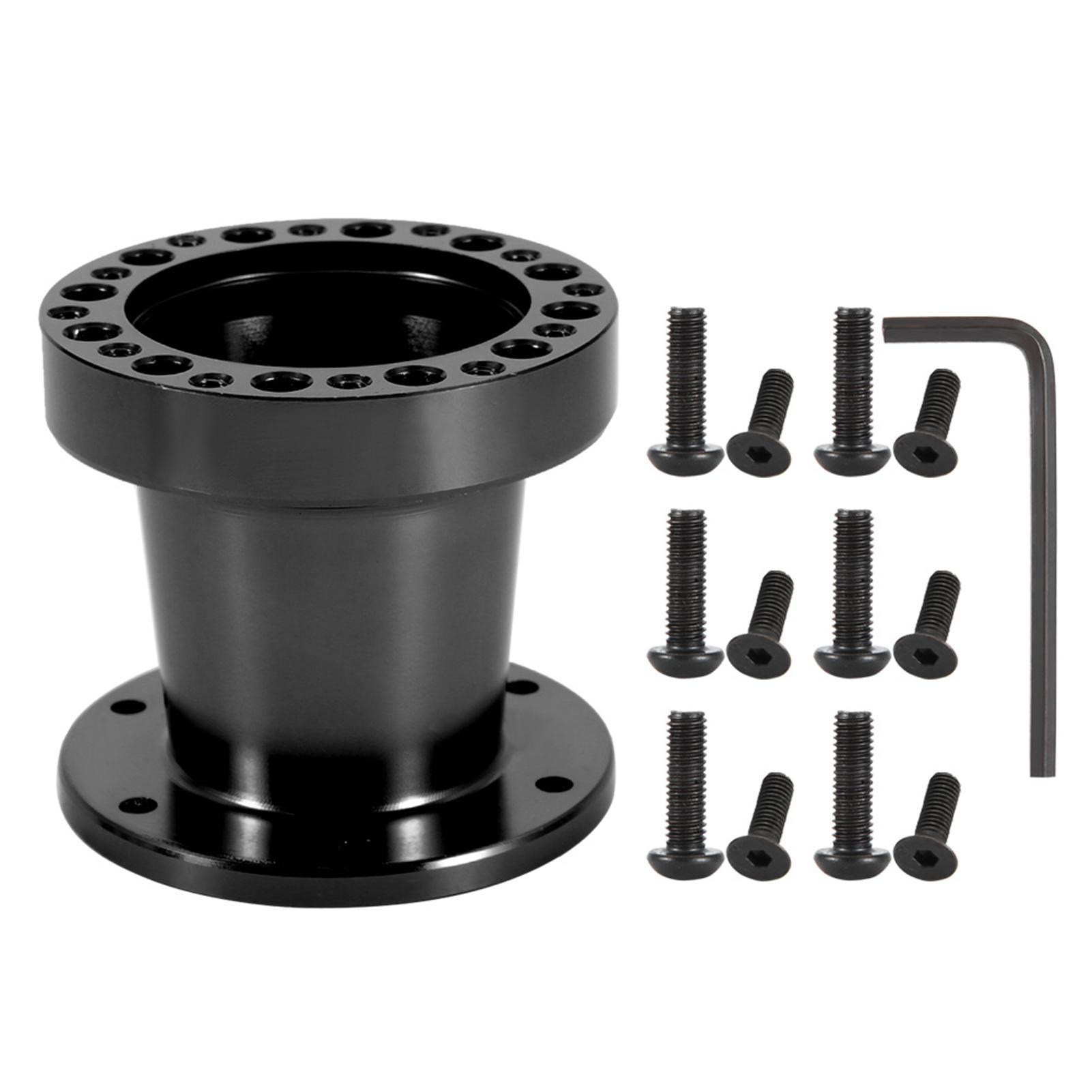 3 zoll Universal Auto Lenkrad Hub Aluminium Spacer Lenkrad Hub Adapter Kit (Schwarz)