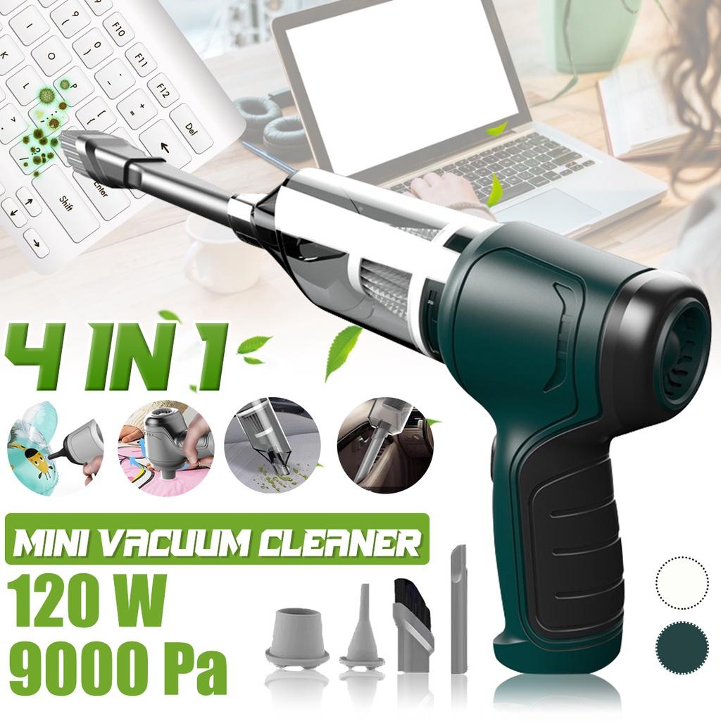 4In1 9000Pa Mini Akku-Luftgebläse Handheld Air Duster Drahtlose Tastatur Auto Staubsauger Tragbare Zyklon-Saug grau