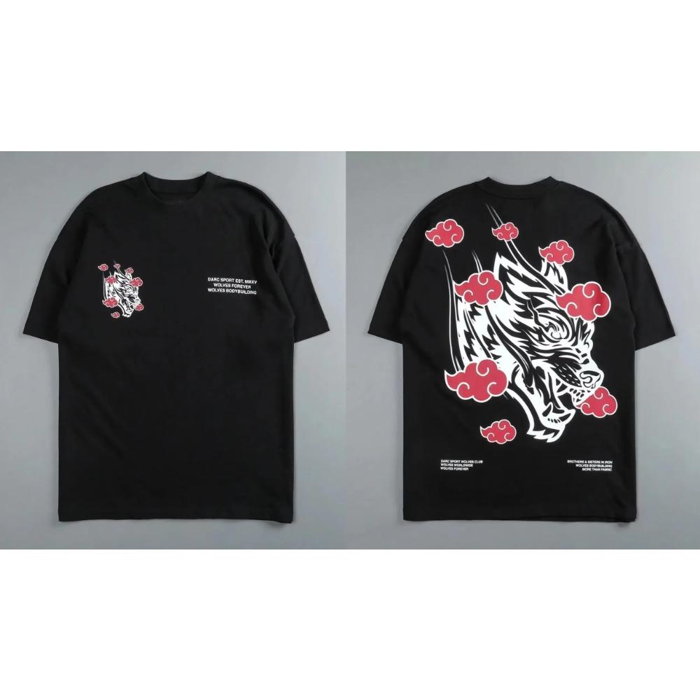 Darc Sport Wolves Gym T-Shirts Übergroßes Workout Fitness Darcsport Herrenbekleidung Grafik DTG-Druck Darcs Sport Wolf T-shirts L silber