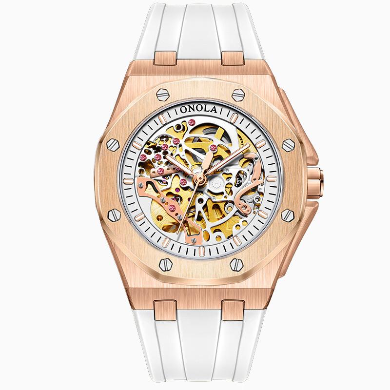 Neue TOP Marke Luxus herren Uhr mit Box ONOLA Voll Automatische Silikon Wasserdichte Uhr männer Mechanische Uhren