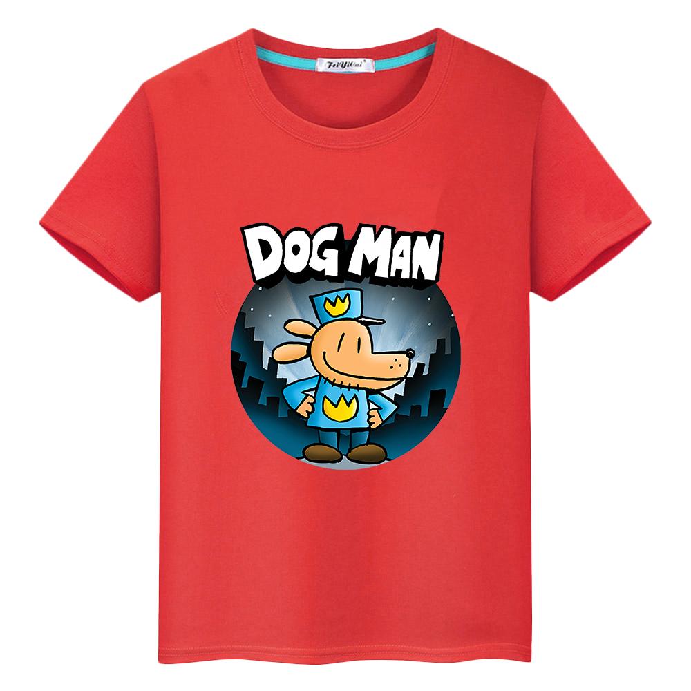 T-Shirt für Kinder Jungen 10 Jahre Hund Mann Kleinkind Mädchen Kleidung 100% Baumwolle Anime Kurze Kawaii Tops Stolz T-Shirt Y2k Kinderkleidung Mädchen 130 rot