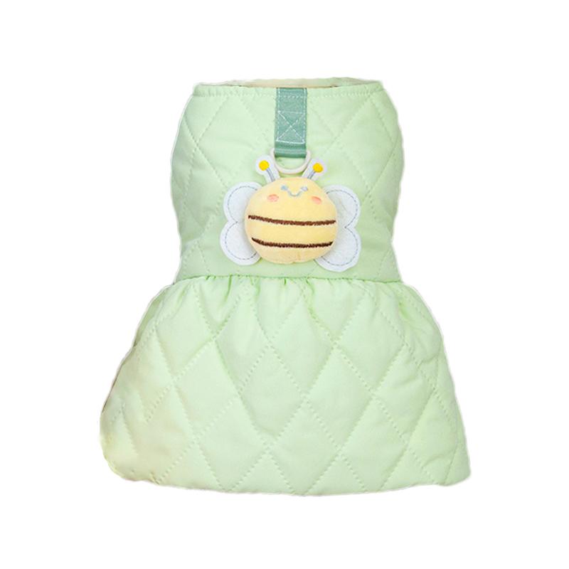 Winter warme Hundekleidung, süßes Hundekleid für kleine und mittelgroße Hunde, Prinzessinnenkleider, Welpenkleidung, Hundezubehör L grün