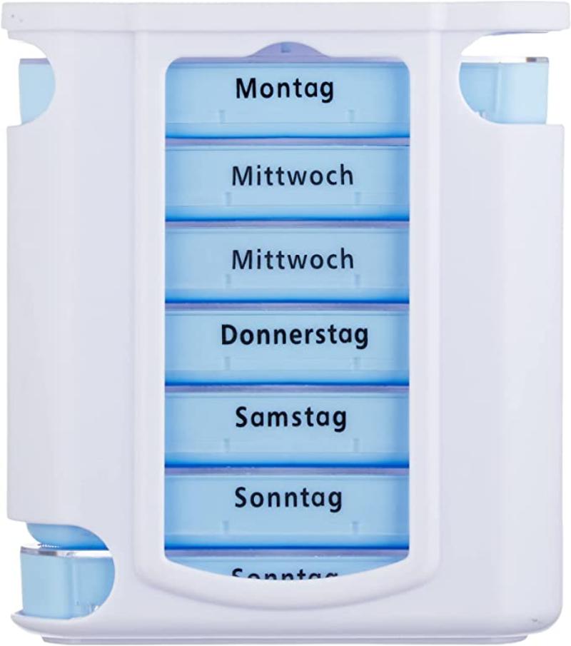 7 Tage wöchentlich täglich große Pillendose Medizin Organizer Lagerung Spender Flowe 11.5x13x4cm