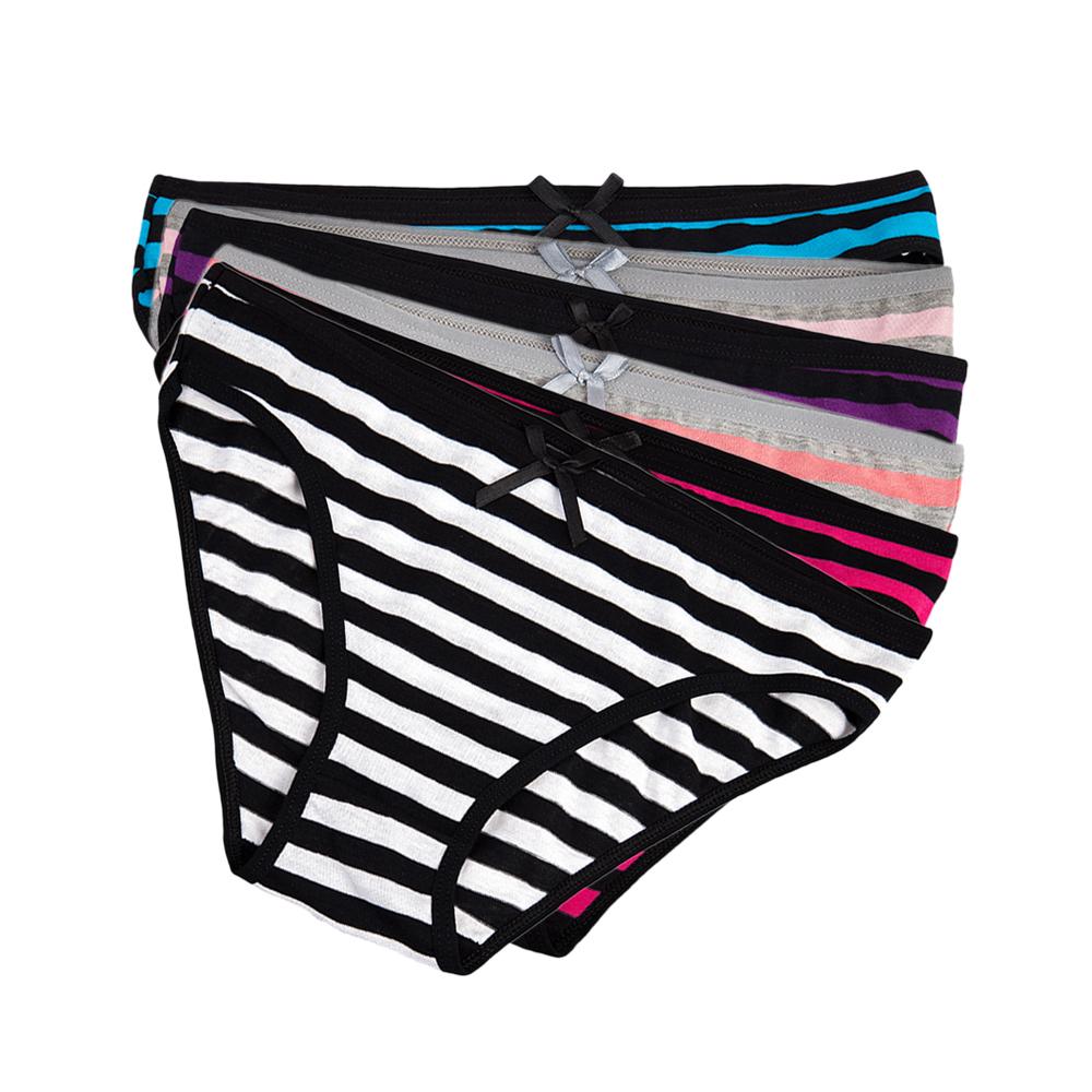 Slips für Frauen, sexy gestreifte Höschen, Baumwolle, Damenunterwäsche, Übergröße, Dessous, 6 Stück/Set XL gray