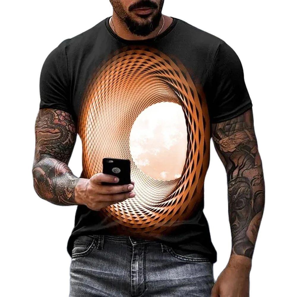 Mode Heiße Verkäufe Persönlichkeit Spaß Sky grafik t-shirts Für Männer Neue Casual Drei-dimensional Vortex Gedruckt Übergroßen Oansatz Tees 4XL