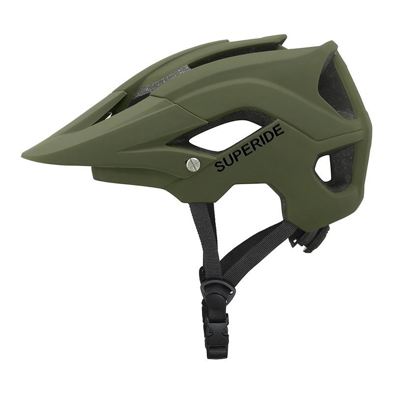 SUPERIDE Aufprallschutz TRAIL DH MTB Fahrradhelm Ultraleicht Rennrad Mountainbike Helm Herren Damen Outdoor Fahren Radfahren Helm L(58-62) dunkelgrüne