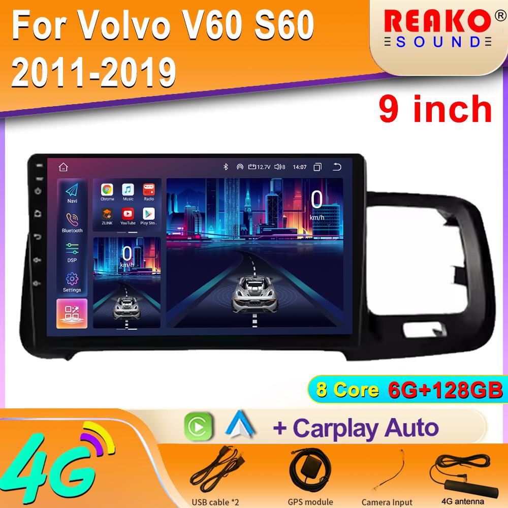 Android-Autoradio für Volvo V60 S60 2011-2019 Video-Multimedia-Bluetooth-Player Navigation GPS Carplay Autoradio Stereo 8 core 6GB+128GB