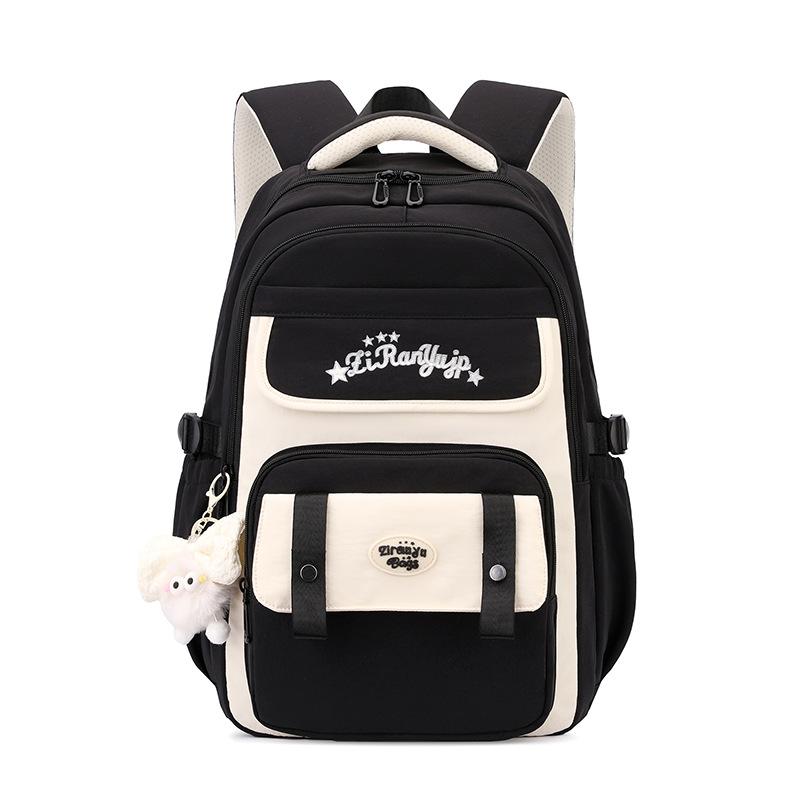 Neue Schulranzen mit mehreren Fächern Mode Frisch Grundschulmädchen Buchtasche Klasse 3 bis 6 Leichte atmungsaktive Rucksäcke für Schüler der Mittelstufe schwarz