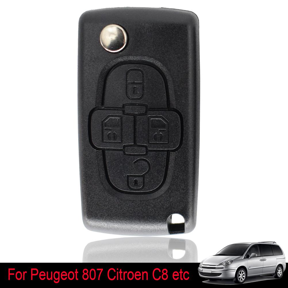 4 taste Auto Keyless Fernbedienung Schlüssel Shell Hülle Ersatz Fob Für Peugeot 807 1007 Citroen C8 Auto Styling Teile