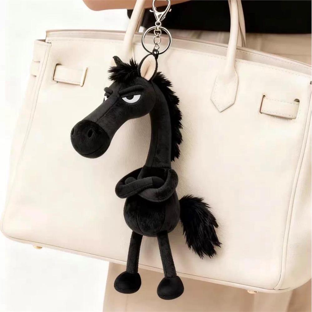 S Plüsch Arroganz Pony Schlüsselanhänger Für Damen Taschen Anhänger Dekor Niedliches Pferd Auto Schlüsselanhänger Party Geschenk Schlüsselring Schlüsselanhänger Zubehör beige