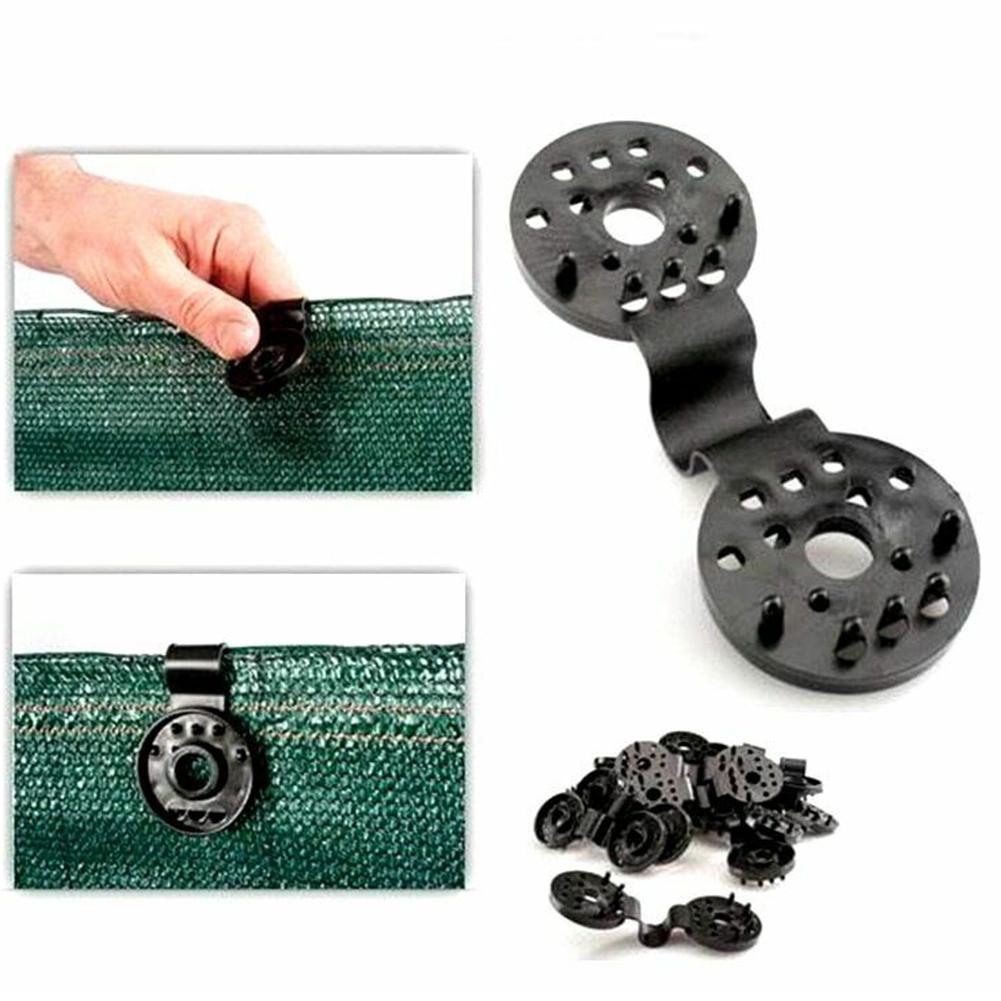 50Pcs Garten Mesh Net Clip Gewächshaus Zaun Anlage Befestigung Taste schwarz