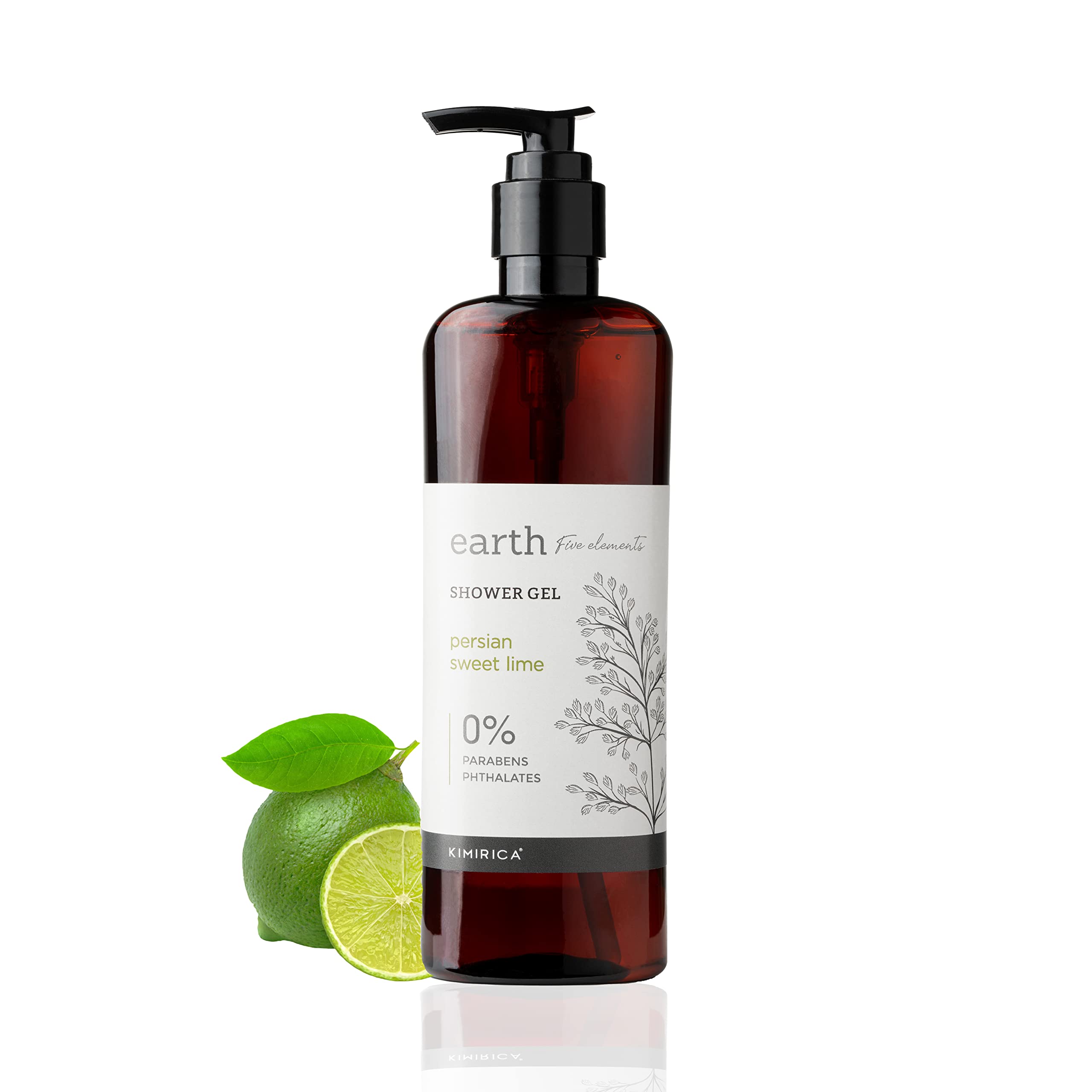Kimirica Earth Persian Lime Duschgel 290ml, 100% Vegan & Parabenfrei | Feuchtigkeitsspendend, Milde Reinigung | Duschgel für Damen und Herren | Persisch white