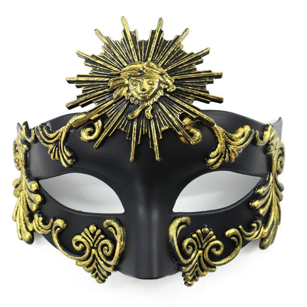 Requisiten Karnevalskostüm Requisiten Party Cosplay Requisiten Halbgesichtsmaske Halloween Masken Abschlussball Partyzubehör Black&Gold-B