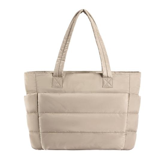 Umhängetasche Damen Gesteppte Tragetasche Große Kapazität Leichte Wasserdichte Handtasche mit Mehreren Taschen Laptop Arbeit Reisen Fitnessstudio Tragetasche khaki
