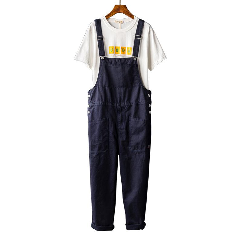 Große Trägerhose für Damen und Herren, Hip-Hop-Freizeithose, Hip-Hop-Kleidung, lose Hosenträger, Arbeitshose L navy blau