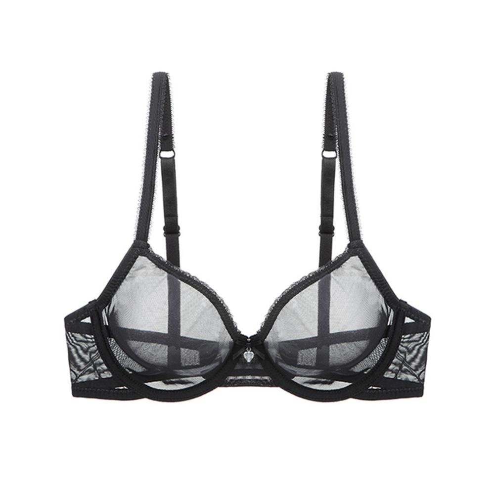 Sexy ultradünner Brust-BH Push-Up Transparentes Bralette Damen Exotische Sexy Dessous Mesh Dessous Spitzen-BH 80C