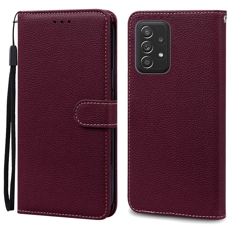 A52 A52S Fall Für Samsung Galaxy A52 Fall Leder Brieftasche Flip Fall Für Samsung Galaxy A52s Fall 5G Schutzhülle fundas Samsung A52S 5G wein rot